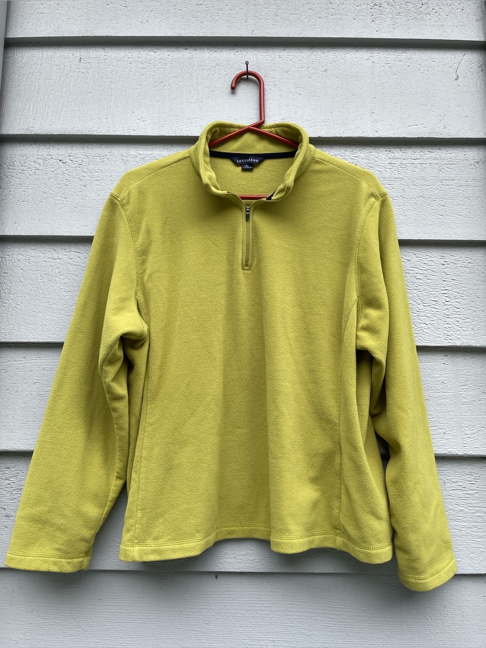 Land’s End Quarter-Zip Pullover Fleece, Women’s XL (18-20), Olive Chartreuse